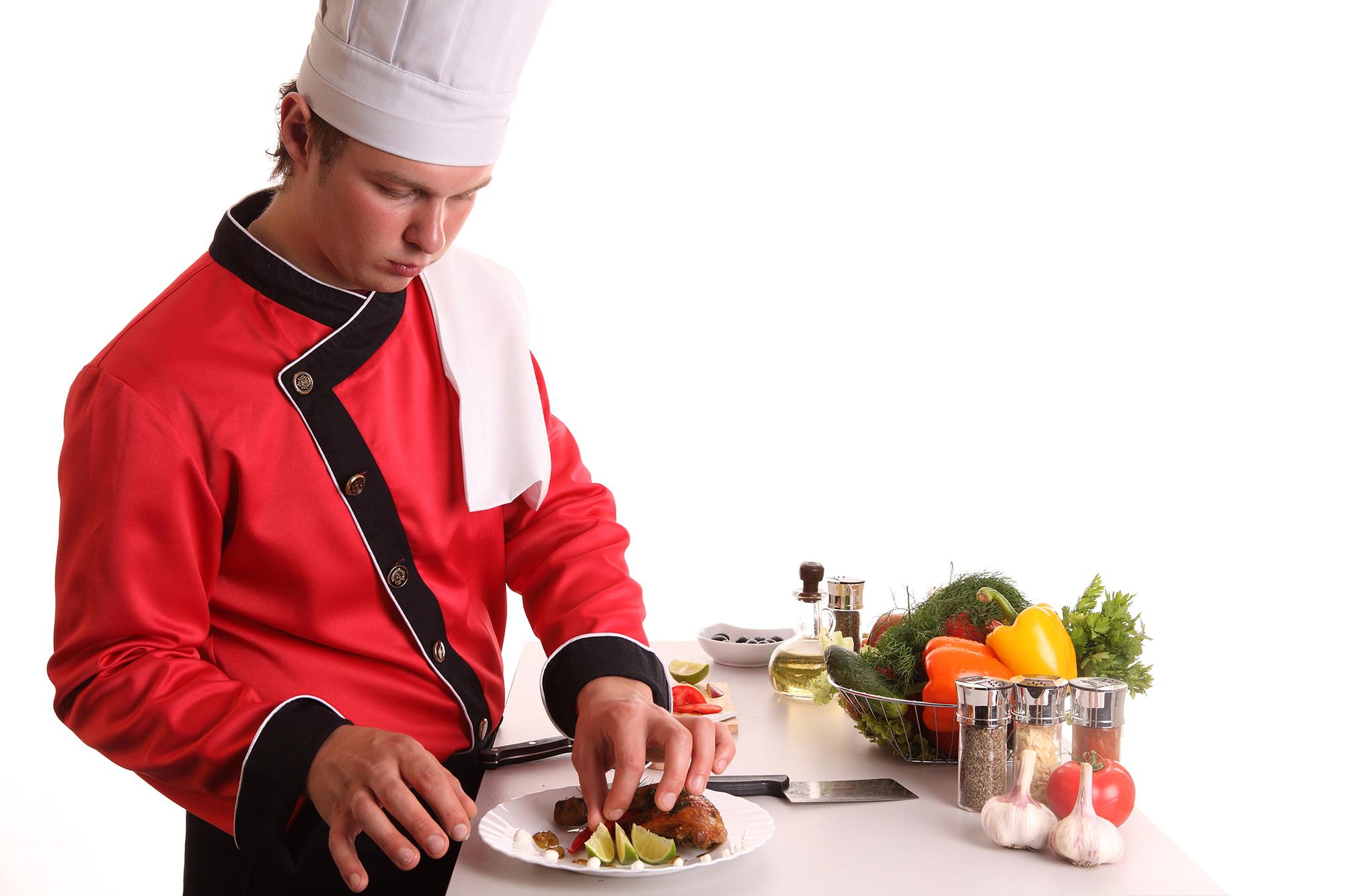 Chef teaching plated dish